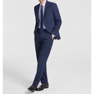 Nautica Mens Modern Fit Stretch Fall Comfortable Suit Blue Check Size 40L NWT